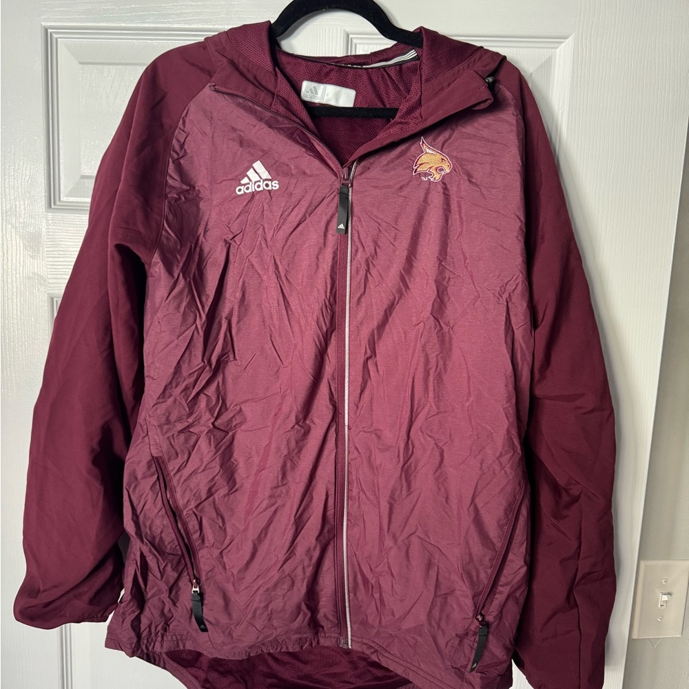 Adidas Maroon Texas State Bobcats Windbreaker Jacket